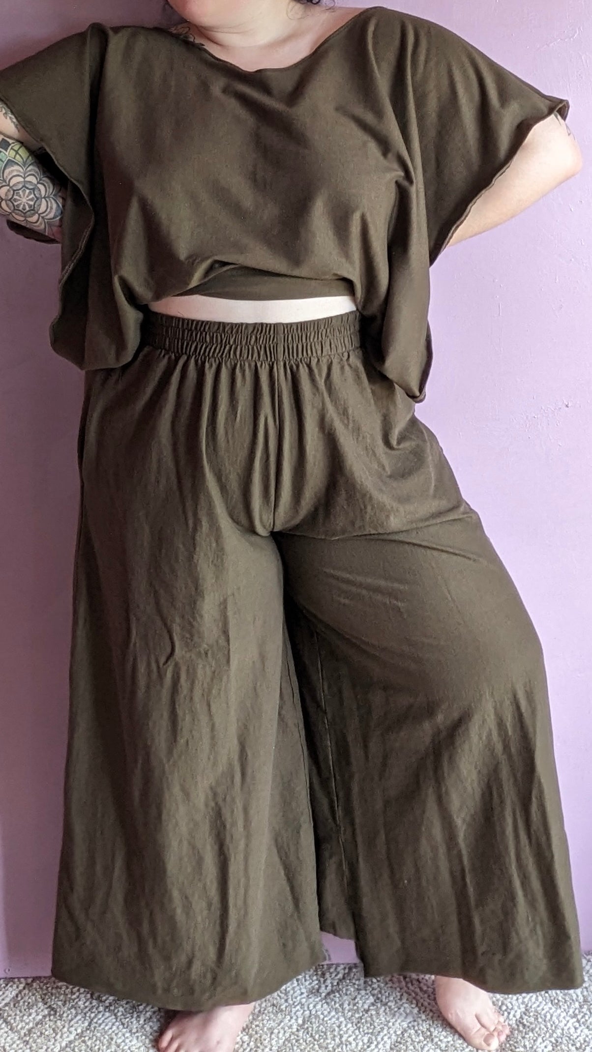 Cropped Perfect Pant - Olive Jersey