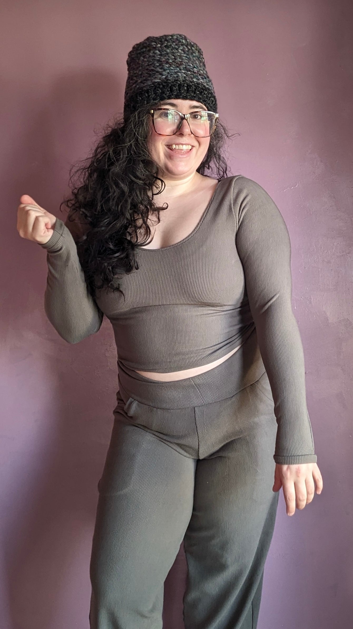 Ribbed Long Sleeve Basic Crop