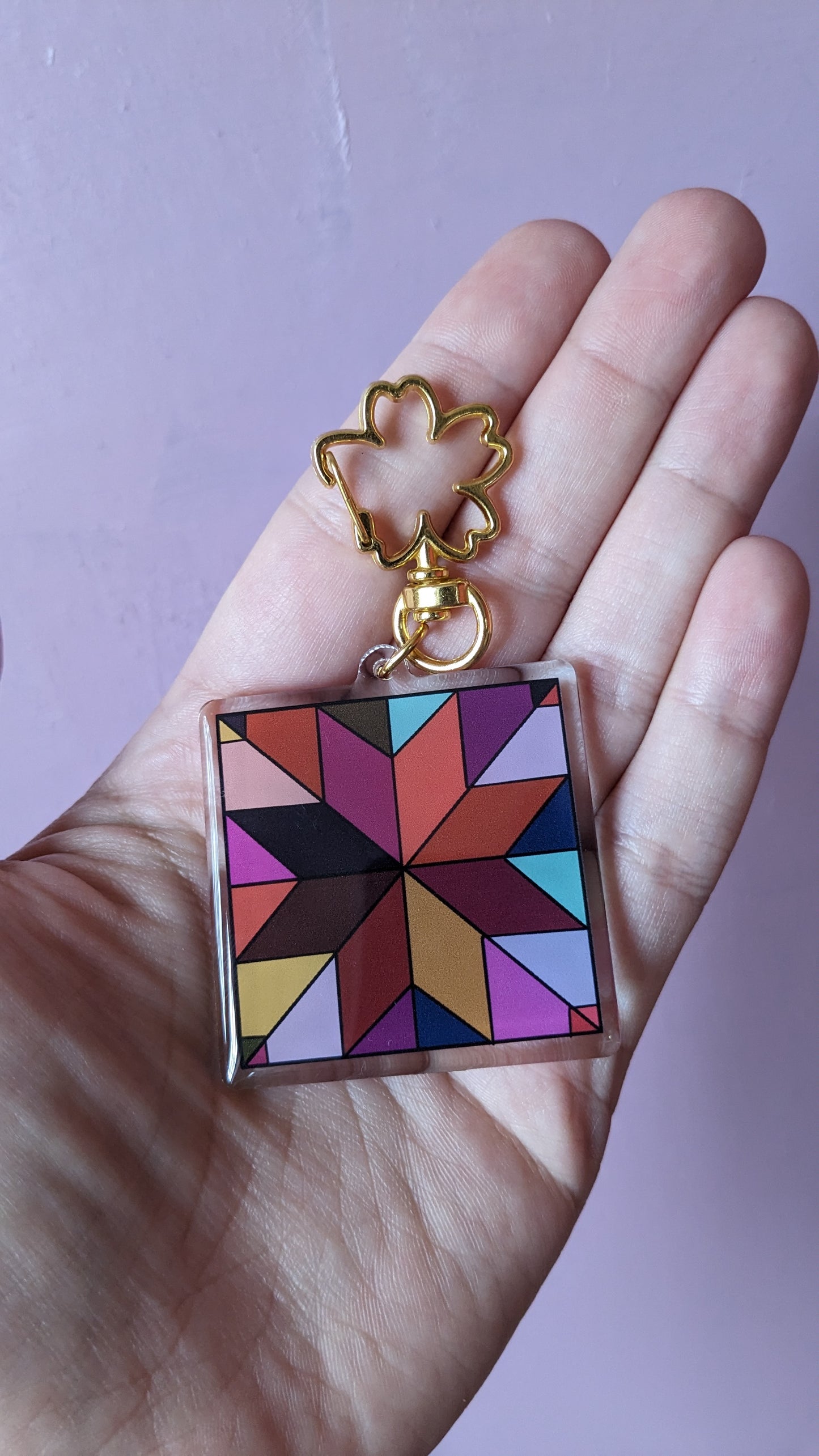 Quilt Star Acrylic Keychain