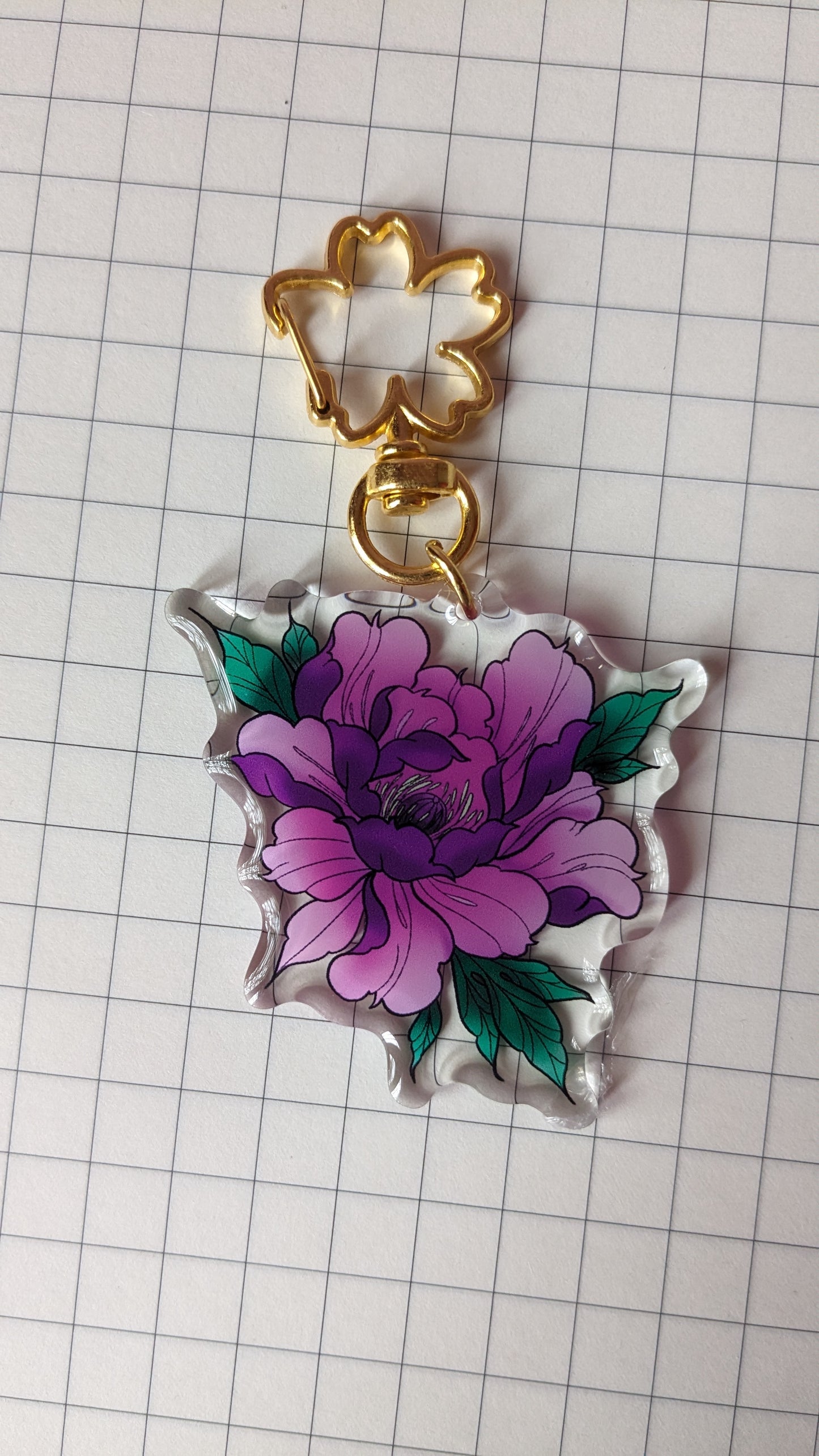 Traditional Flower V2. Acrylic Keychain