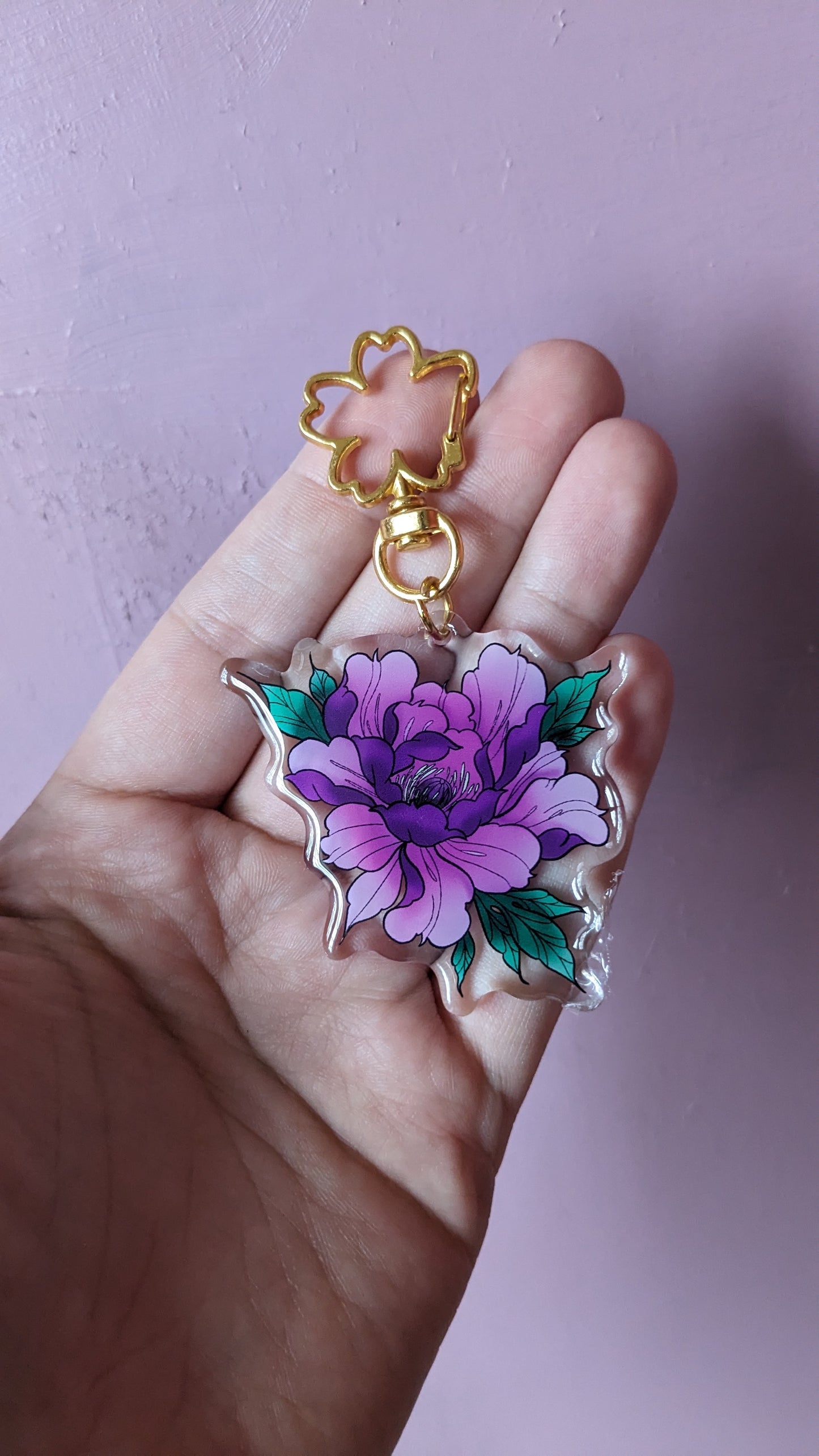Traditional Flower V2. Acrylic Keychain