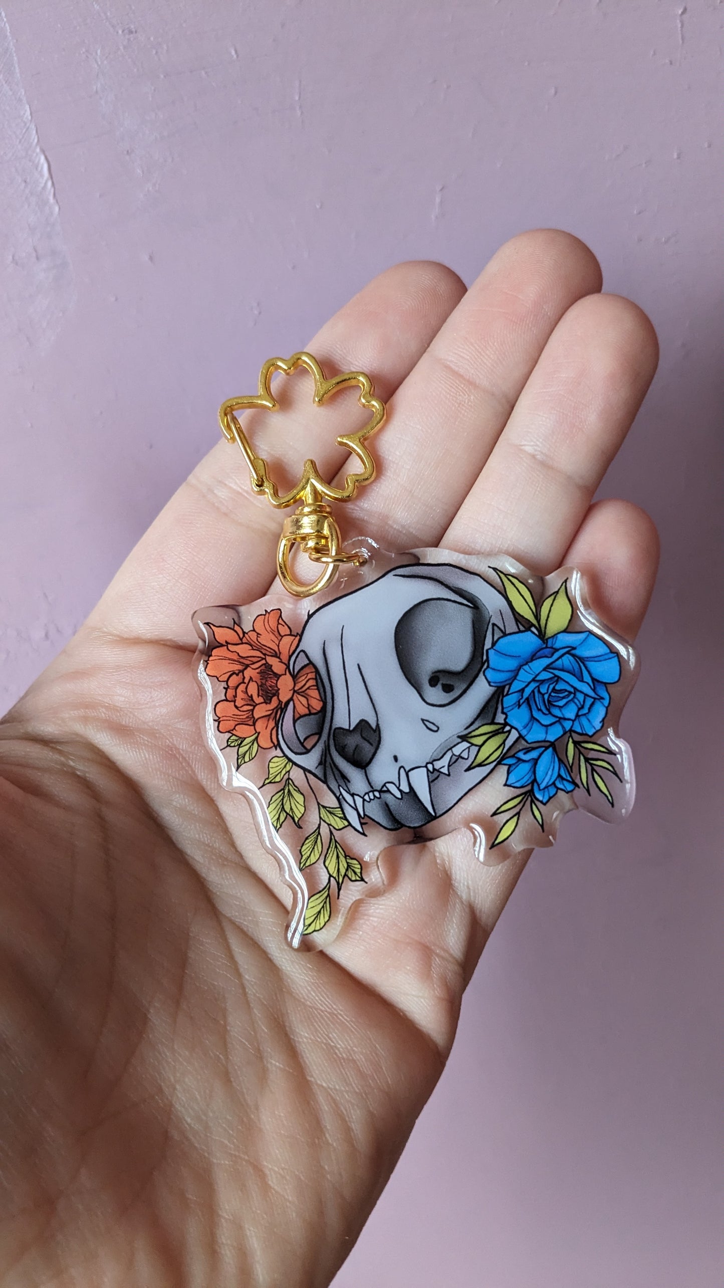 Cat Scull Acrylic Keychain