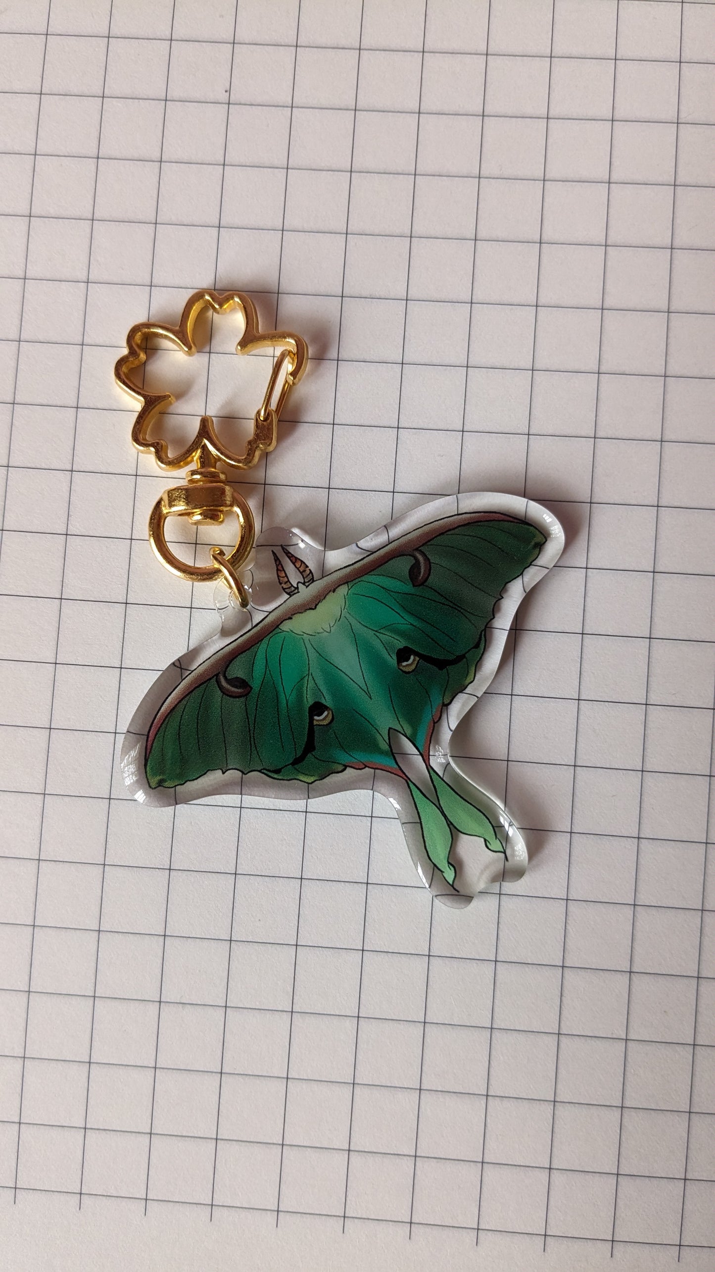 Lunar Moth Acrylic Keychain