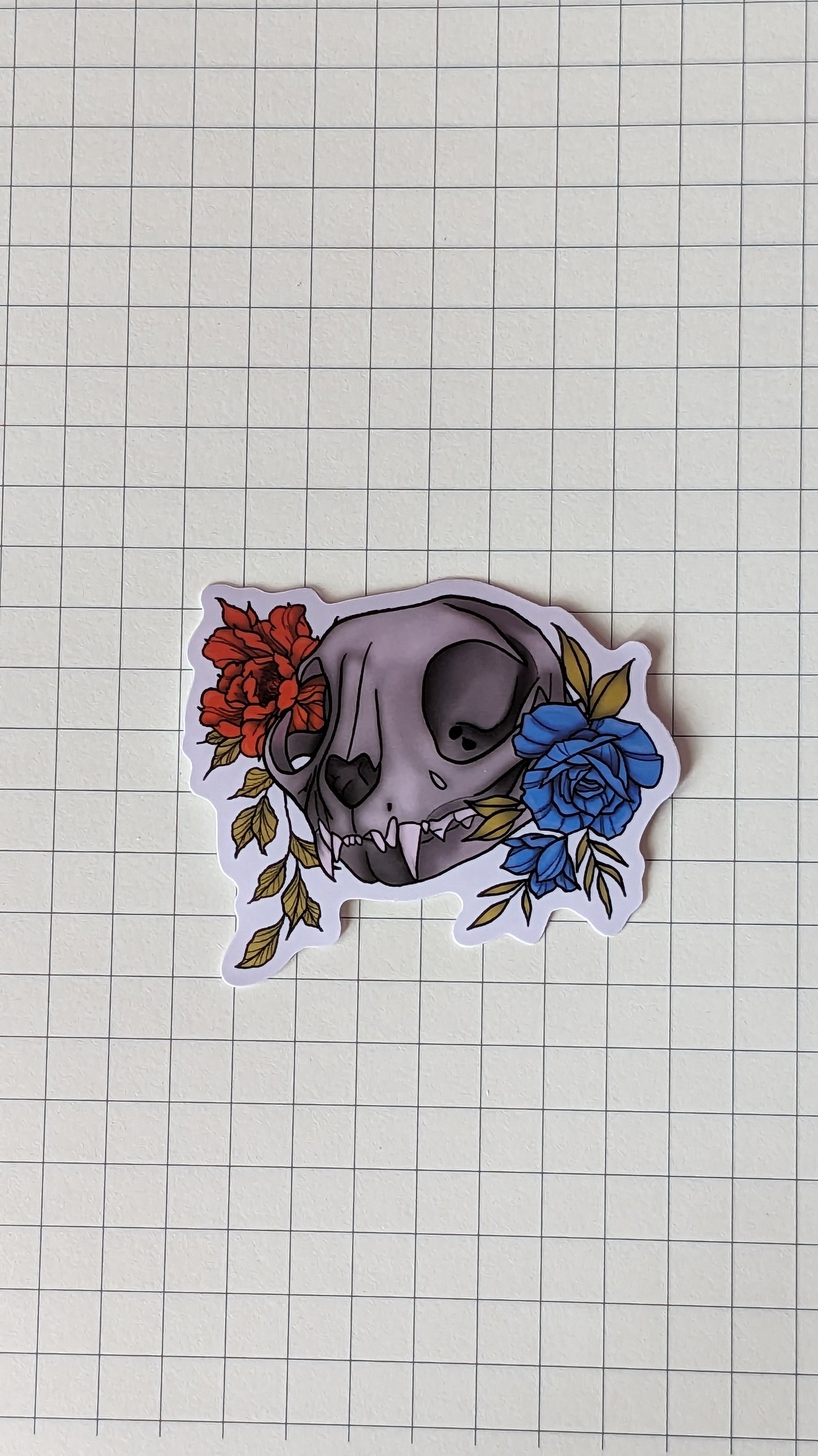 Cat Skull Sticker