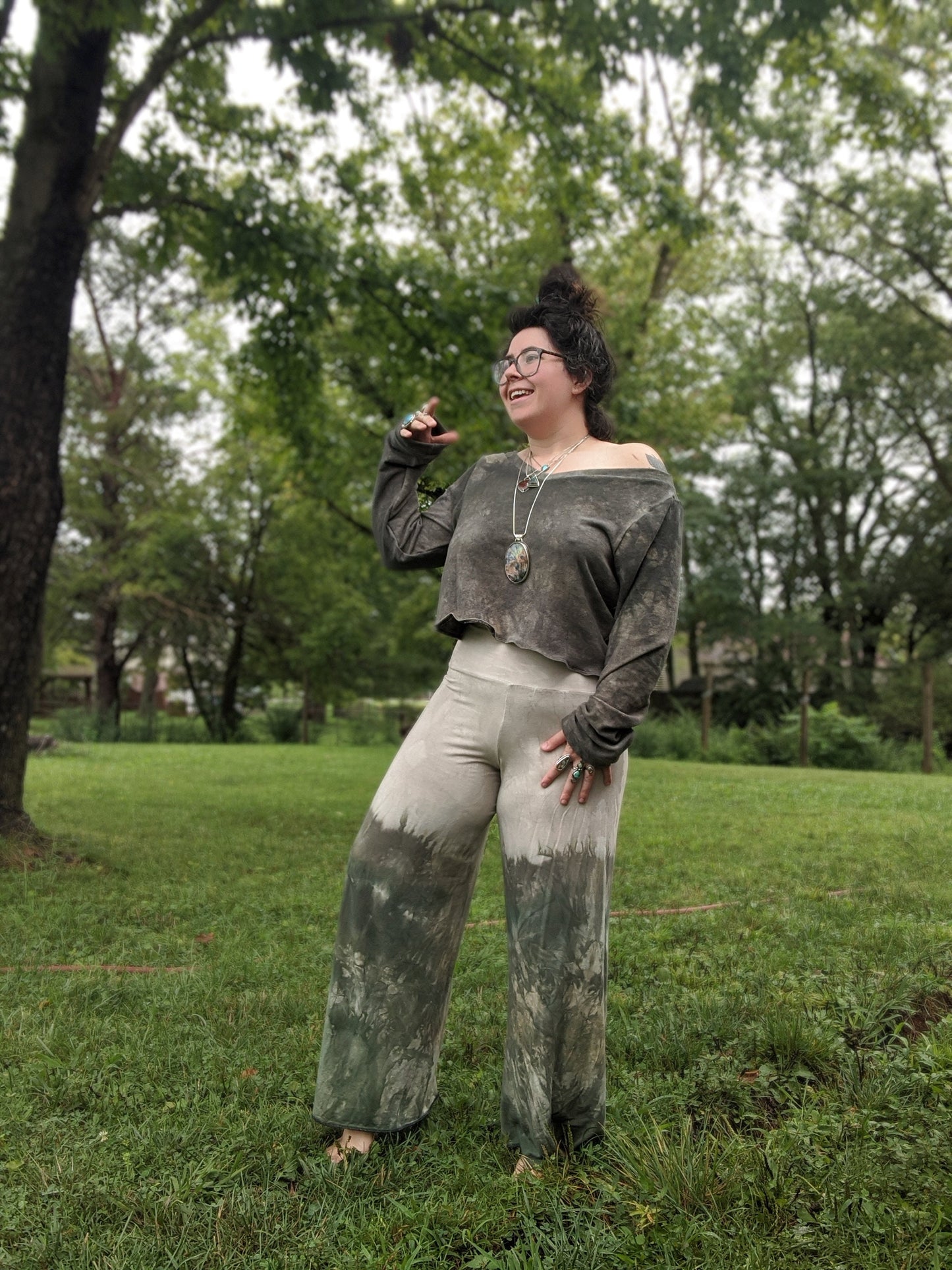 Wide Leg Jersey Lounge Pants (Size L)