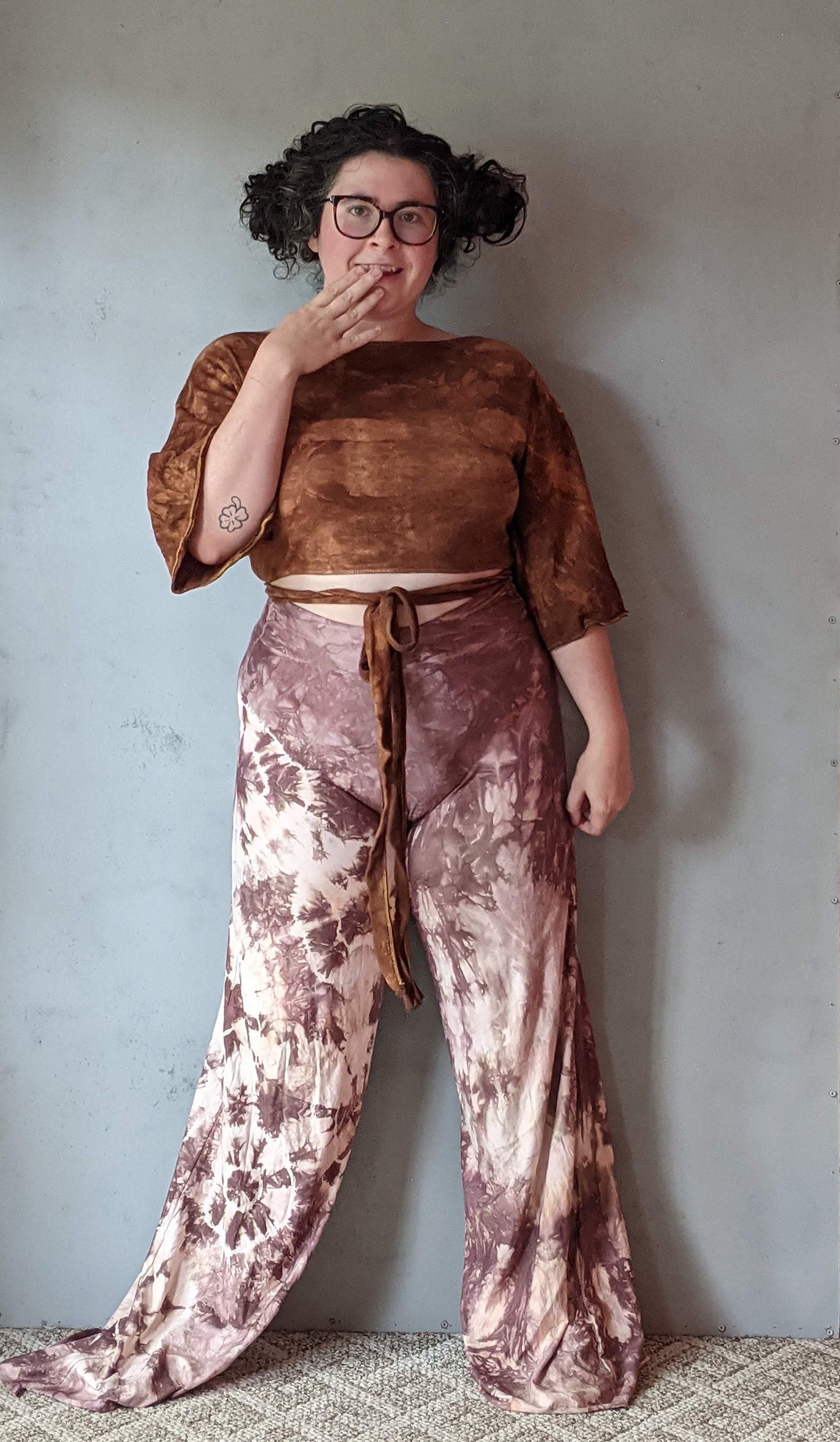 Wide Leg Jersey Lounge Pants (Size L)