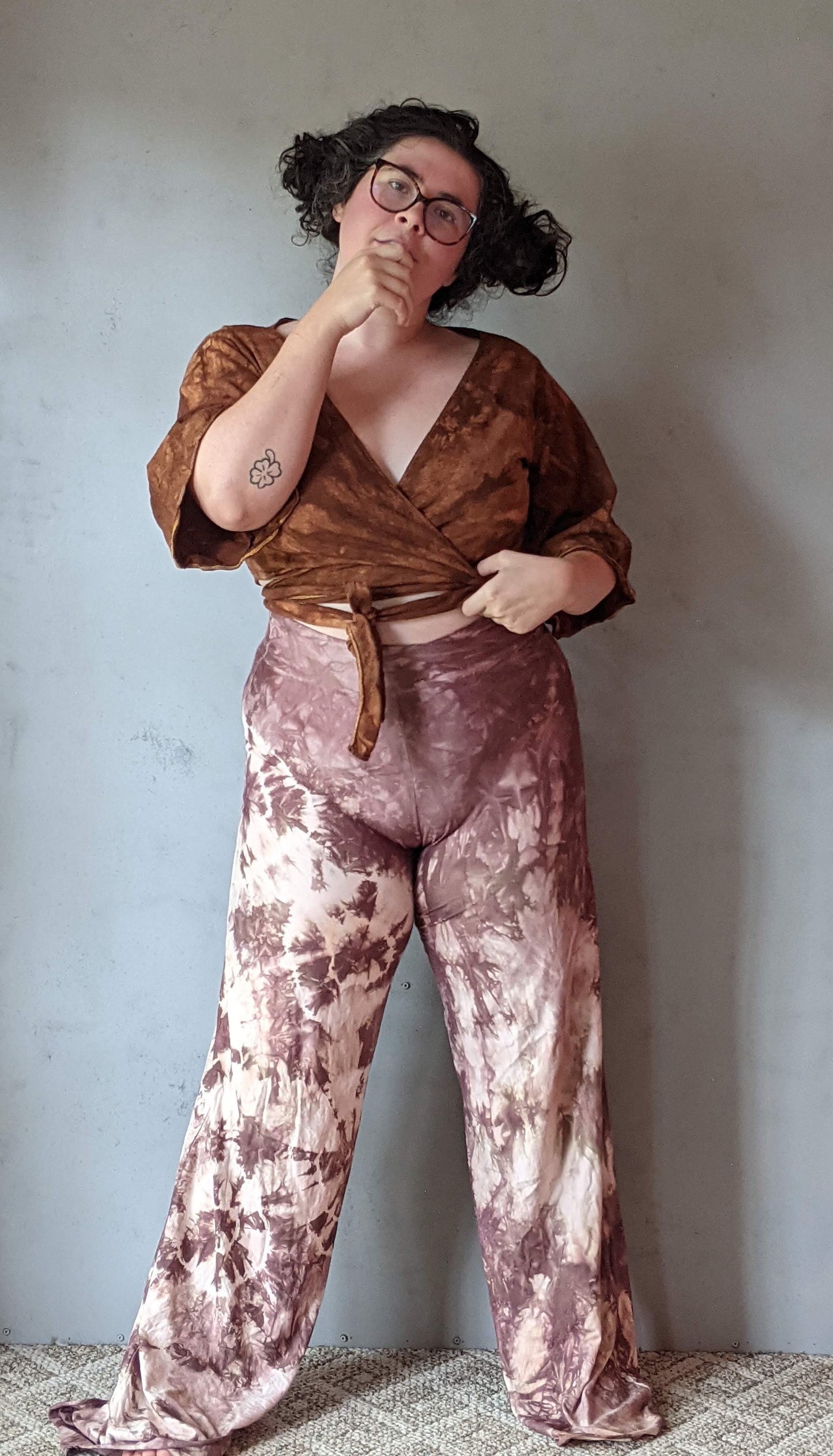 Wide Leg Jersey Lounge Pants (Size L)