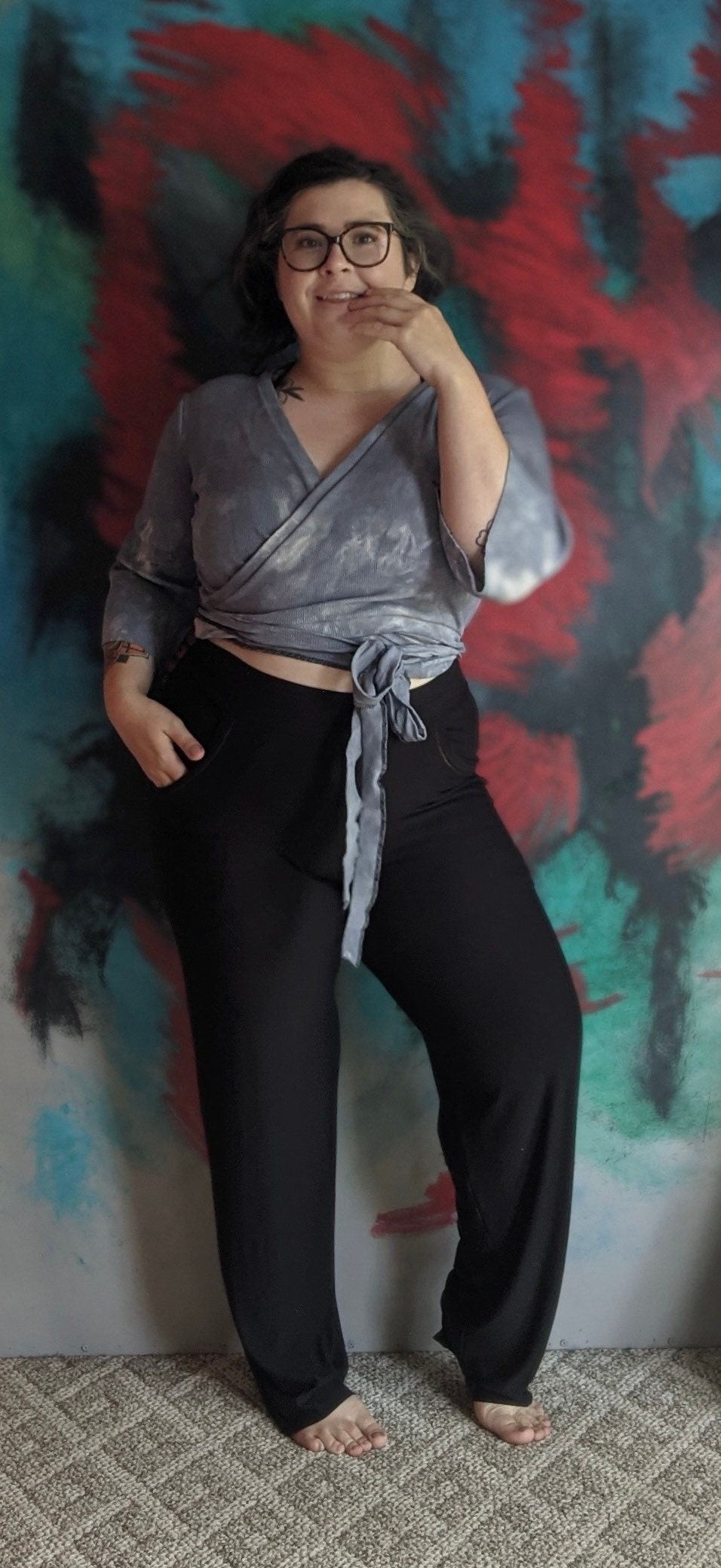 Rib Knit Wrap Top