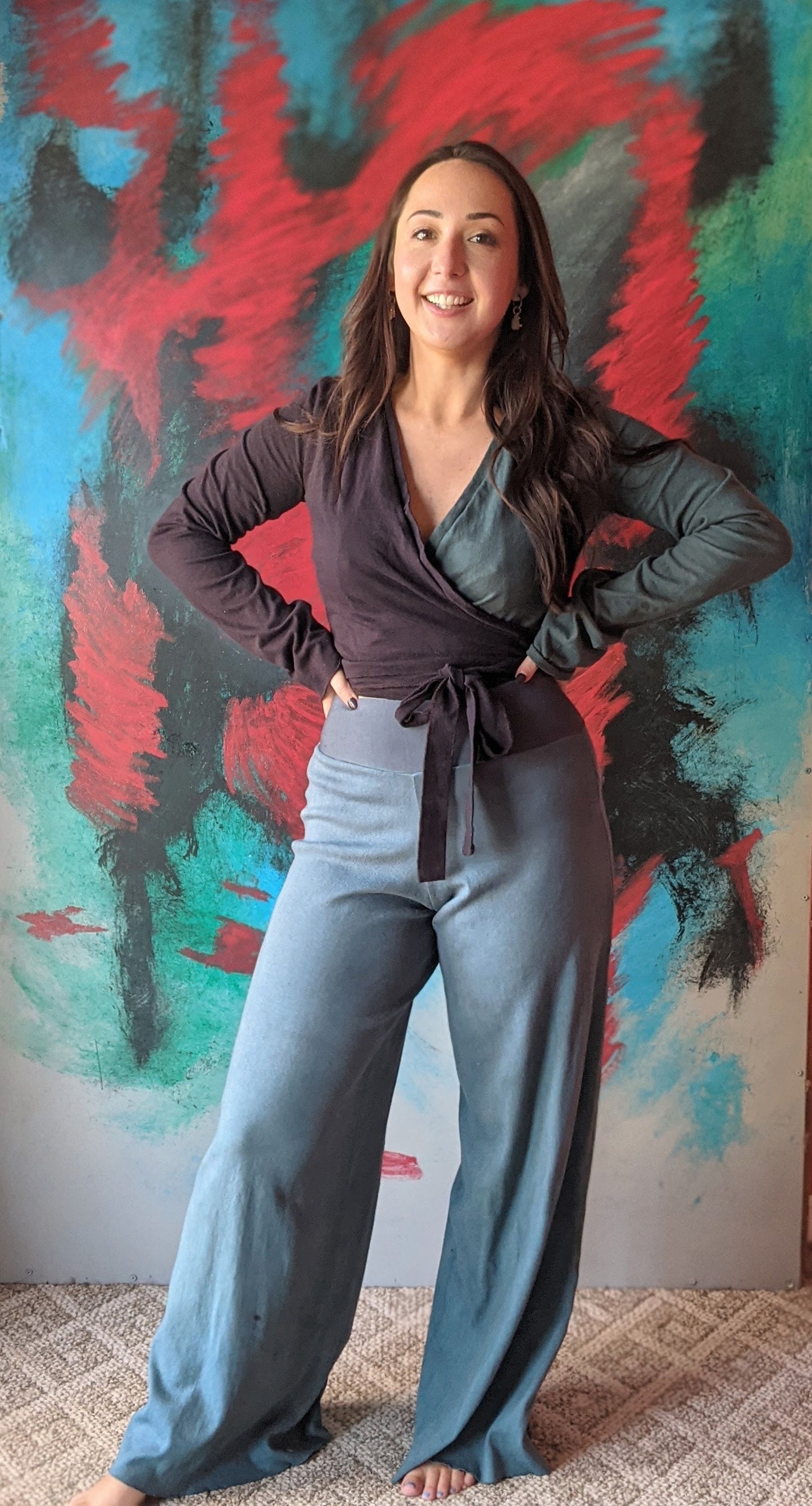 Two Tone Wrap Top