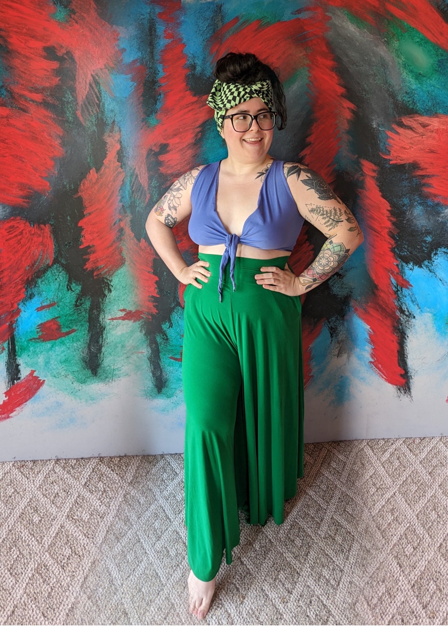 Kelly Green Extra Wide Leg Pant