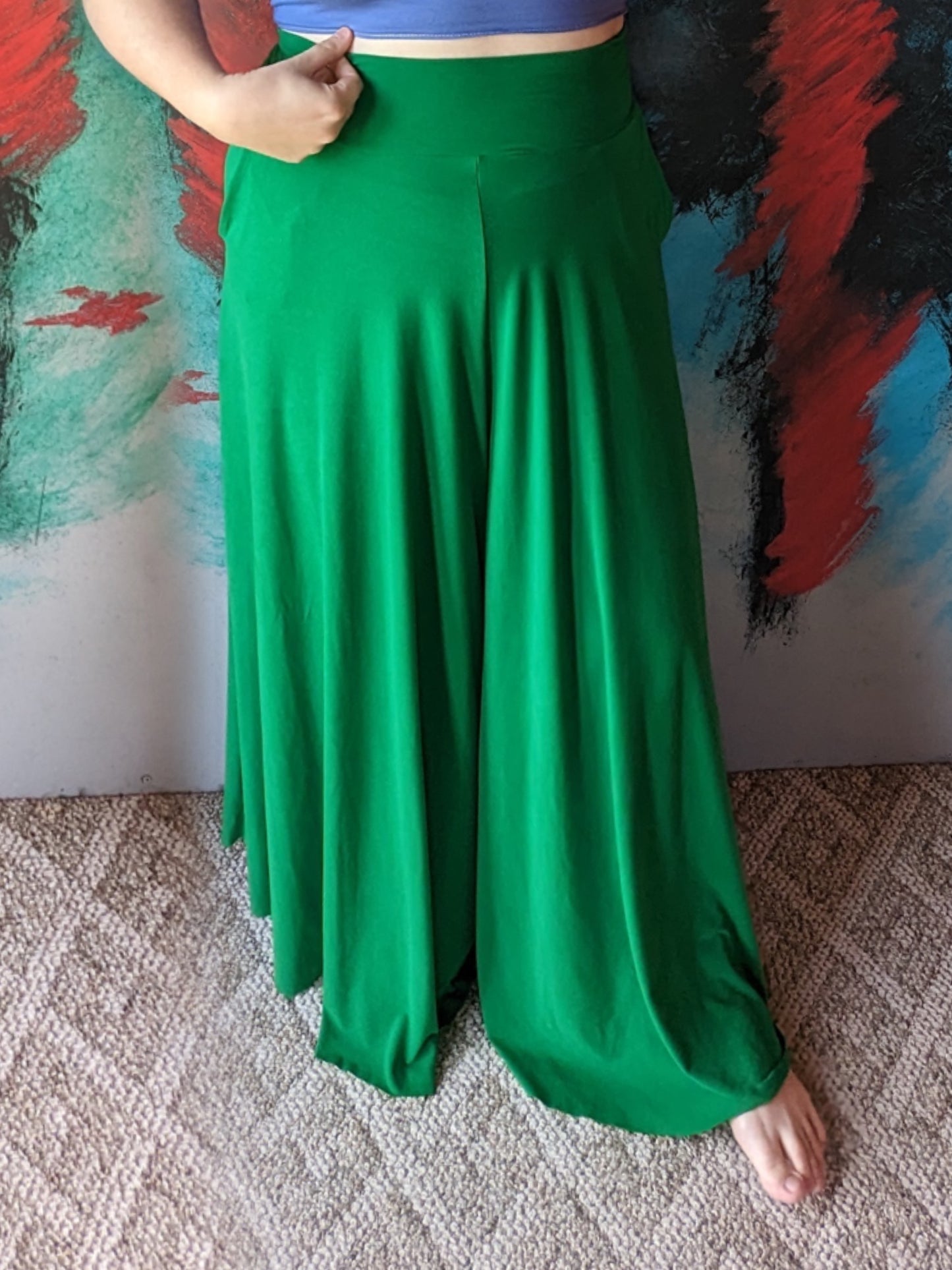Kelly Green Extra Wide Leg Pant