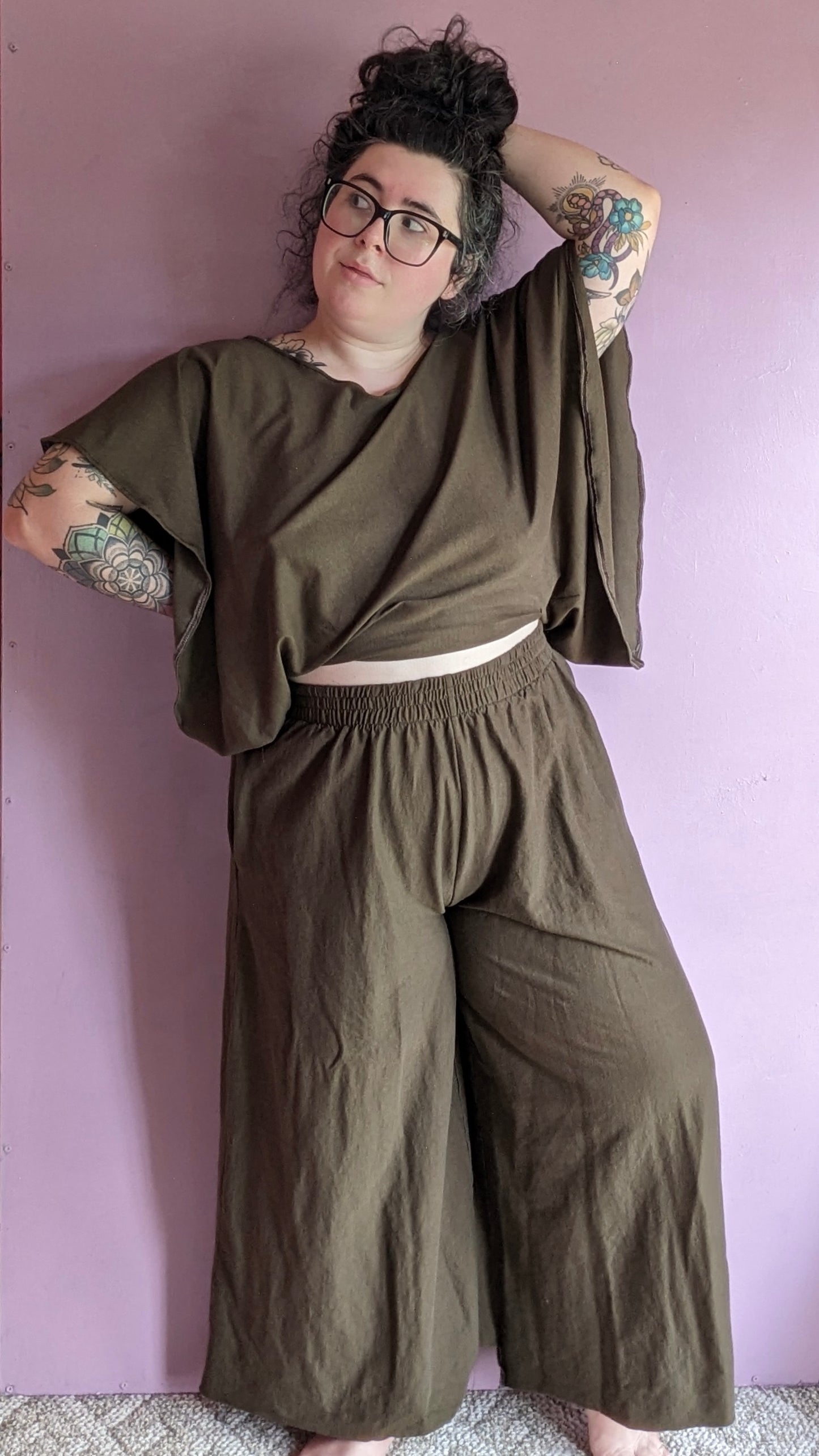 Cropped Perfect Pant - Olive Jersey