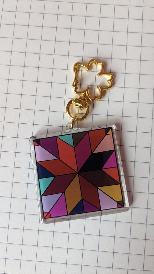 Quilt Star Acrylic Keychain